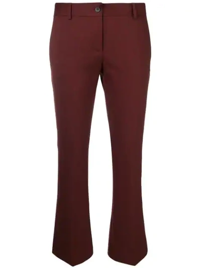 Alberto Biani Cropped Bootcut Trousers In Red