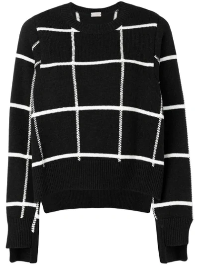 Mrz Grid Patterned Sweater In Black