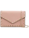 Valentino Garavani Rockstud Clutch In Neutrals