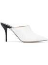 Paul Andrew Certosa Point-toe Colorblock Leather Mules In White