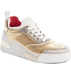 Christian Louboutin Aurelien Women's Multimedia Metallic Low-top Sneakers In Gold