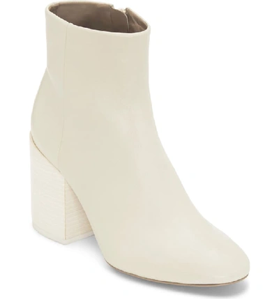 Mercedes Castillo Madox Leather Block-heel Booties In Ivory