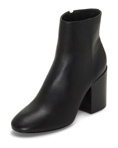 Mercedes Castillo Madox Leather Block-heel Booties In Black