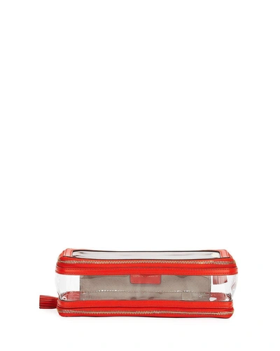 Anya Hindmarch Inflight Transparent Cosmetic Bag In Red