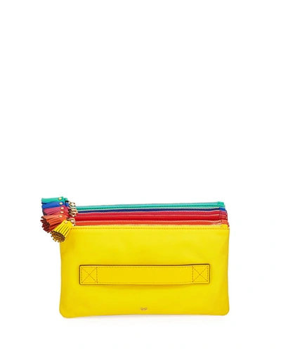Anya Hindmarch Filing Cabinet Colorblock Clutch Bag In Multi/silver