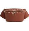 Valentino Garavani Rockstud Leather Belt Bag In Bright Cognac