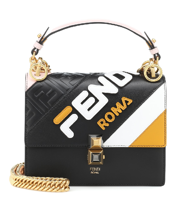 Fendi X Fila Small Kan I Mania Logo Shoulder Bag - Black | ModeSens