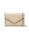 Valentino Garavani Rockstud Shoulder Bag In Neutrals