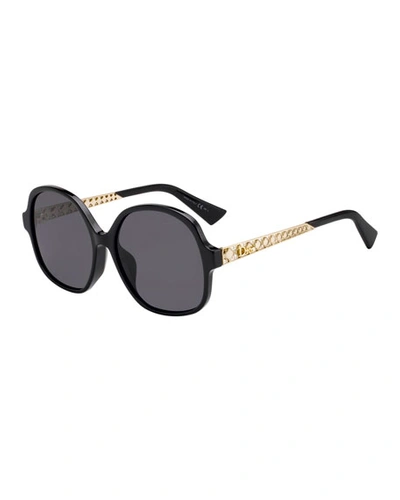 Dior Ama Cannage-temple Sunglasses Sunglasses In Black