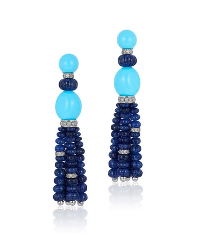 Andreoli 18k Blue Sapphire Tassel Earrings