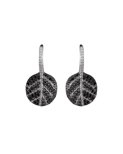 Michael Aram Botanical Leaf Two-tone Diamond Drop Earrings