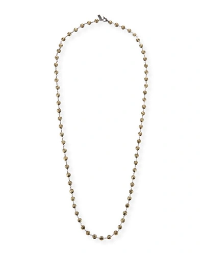 Margo Morrison Long Pyrite & Chain Necklace