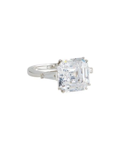 Fantasia By Deserio 4.5 Tcw 14k White Gold Asscher Cubic Zirconia Ring