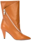 Givenchy Show Zip Leather Ankle Boot In Brown