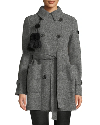 Peuterey Nahiossi Wool Coat W/ Quilted Back In Gray