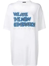 Balmain We Are The New Generation T-shirt In Blanc C0001