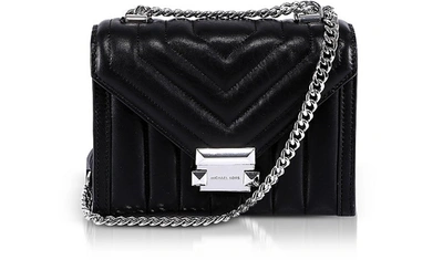 Michael Kors Whitney Quilted Patent Leather Shoulder Bag In Black
