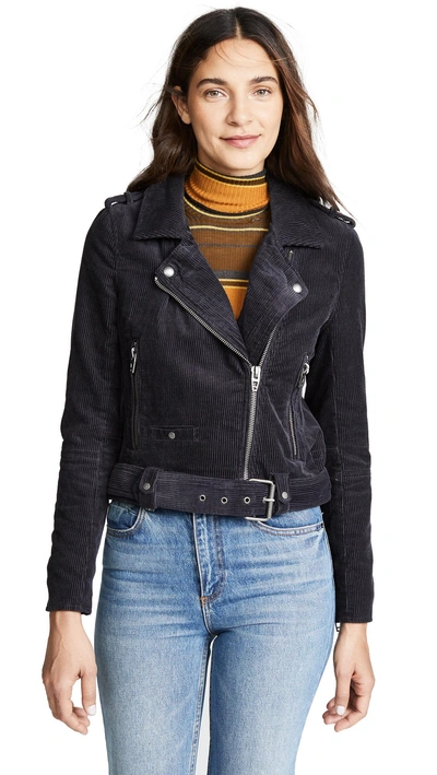 Blank Denim Corduroy Moto Jacket In Twilight Zone