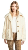 Free People So Soft Cozy Peacoat In Ivory