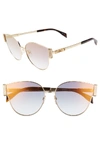 Moschino 61mm Special Fit Cat Eye Sunglasses - Gold/ Havana