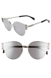 Moschino 61mm Special Fit Cat Eye Sunglasses - Silver/ Black