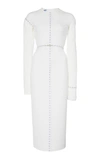 Mugler Midi Stretch Crepe Hook Dress In White