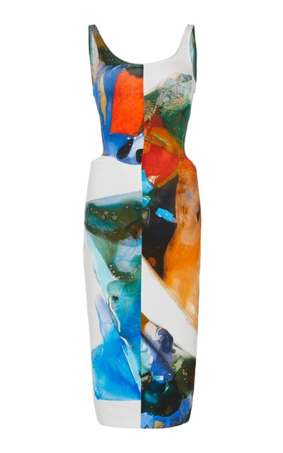 Mugler Printed Stretch Crepe Print Tank Dress