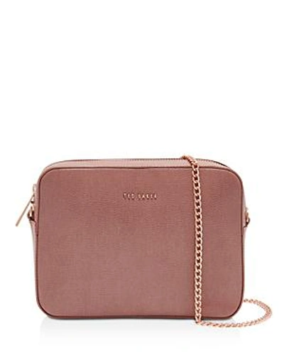 Ted Baker Marciee Leather Crossbody Camera Bag In Pink