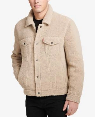 Levi's Men's All-over Sherpa Trucker Jacket In Oatmeal