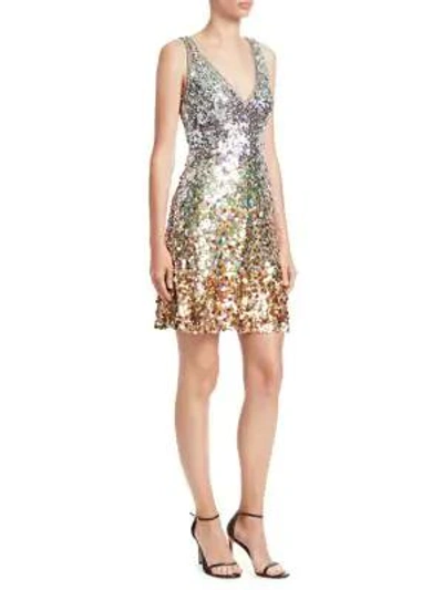 Jenny Packham Beaded Cocktail Dress In Snow Drop