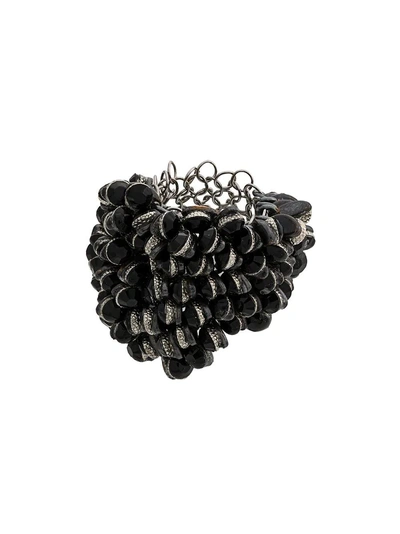 Marc Le Bihan Glass Embellished Ring In Black