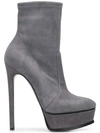 Casadei Pointed Toe Boots - Grey