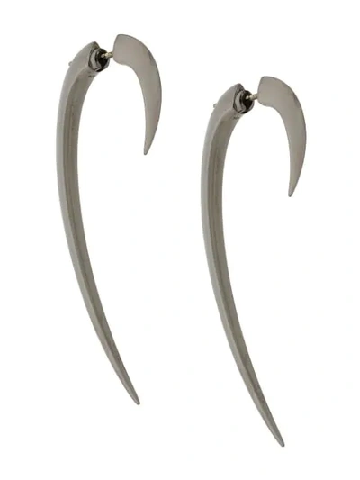 Shaun Leane Black Silver Rhodium Hook Earrings
