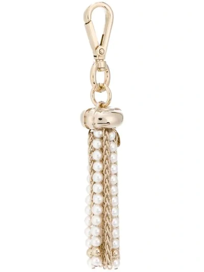 Lanvin Schlüsselanhänger Mit Perlenverzierung In Metallic