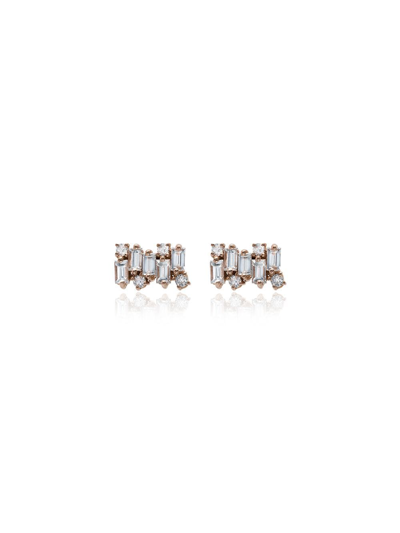 Suzanne Kalan 18k Rose Gold Fireworks Diamond Earrings