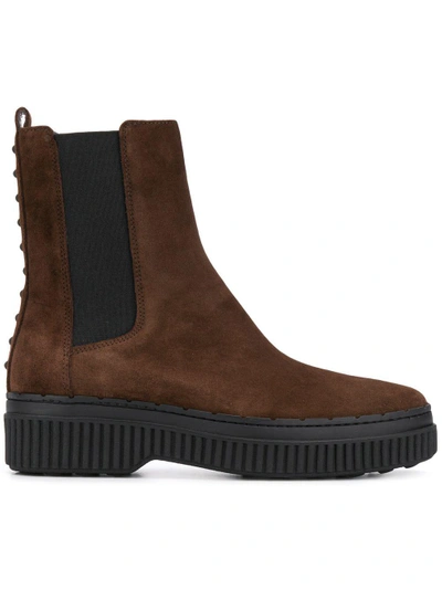 Tod's Platform Chelsea Boots - Brown