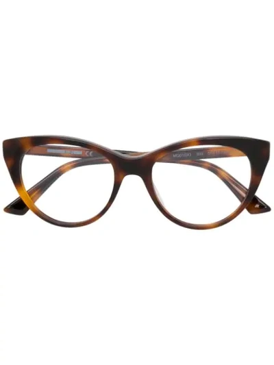 Mcq By Alexander Mcqueen Cat Eye Glasses In Brown