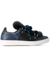 Moncler Fur Trainers In Blue