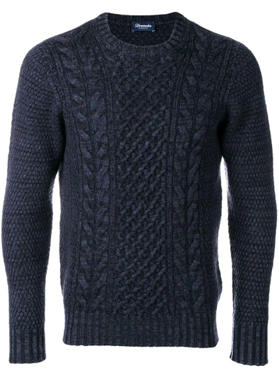 Drumohr Cable Knit Jumper In Blue