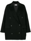 Alberto Biani Double Breasted Oversized Coat In Black