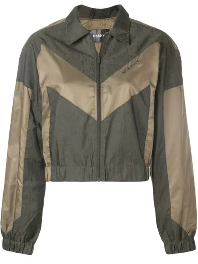 Misbhv Zipped Panelled Bomber Jacket In Green