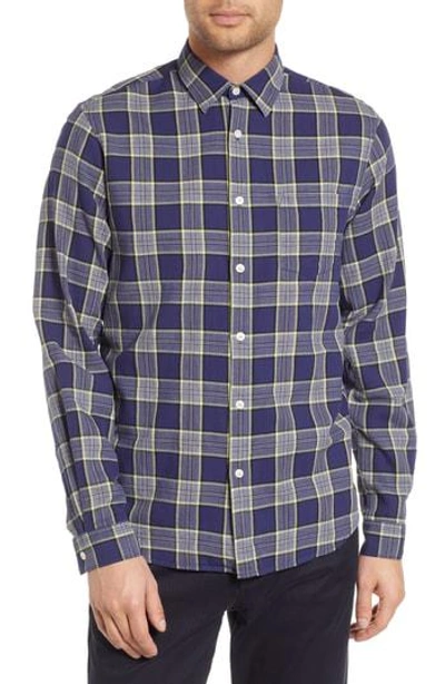 Hope Roy Plaid Sport Shirt In Blue Check
