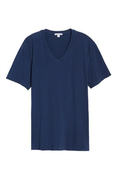 James Perse Short Sleeve V-neck T-shirt In Submarine