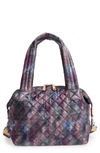 Mz Wallace Medium Sutton Shoulder Tote - Purple In Pixel Print