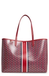 Tory Burch Gemini Link Coated Canvas Tote - Red In Redstone