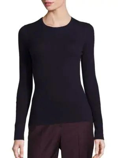 Theory Mirzi Refined Merino Wool Sweater In Deep Navy