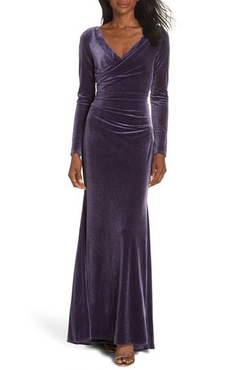 vince camuto long velvet dress