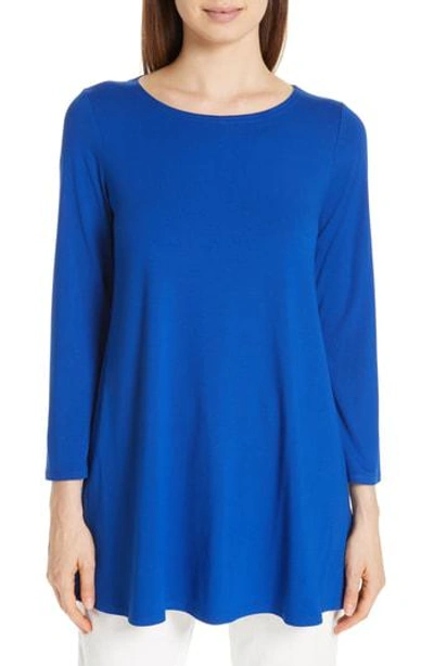 Eileen Fisher Jewel Neck Tunic Top In Royal