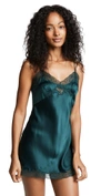 Only Hearts Silk Charmeuse Mini Slip In Hunting Green
