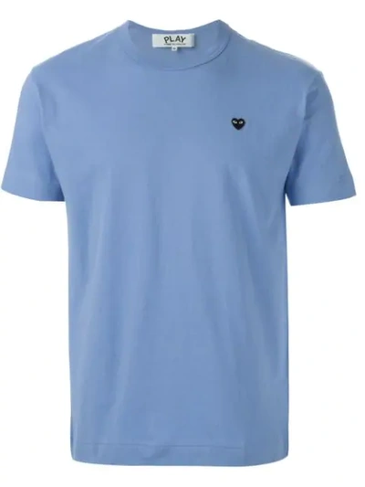 Comme Des Garçons Play Round Neck T-shirt In Blue